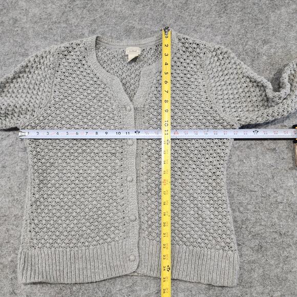 LL Bean Womens XL Wool Nylon Angora Rabbit Hair Knit Cardigan Button Up Sweater - Picture 8 of 12
